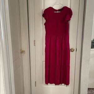 Elegant Magenta Midi Dress